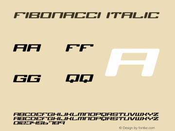 Fibonacci Italic Version 1.000 Font Sample