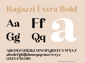 Ragazzi-ExtraBold Version 1.000 Font Sample