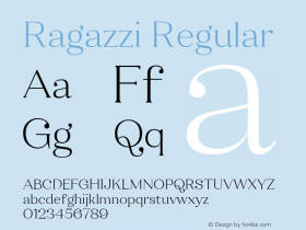 Ragazzi-Regular Version 1.000 Font Sample