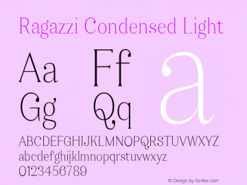 Ragazzi-CondensedLight Version 1.000图片样张