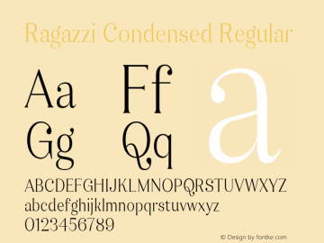 Ragazzi-CondensedRegular Version 1.000图片样张