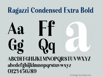 Ragazzi-CondensedExtraBold Version 1.000 Font Sample