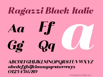 Ragazzi-BlackItalic Version 1.000图片样张