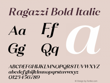 Ragazzi-BoldItalic Version 1.000图片样张