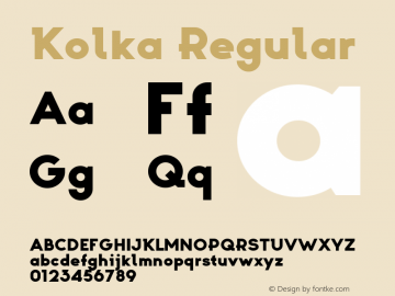 Kolka Heavy Version 1.00 Font Sample