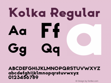 Kolka ExtraBold Version 1.00 Font Sample