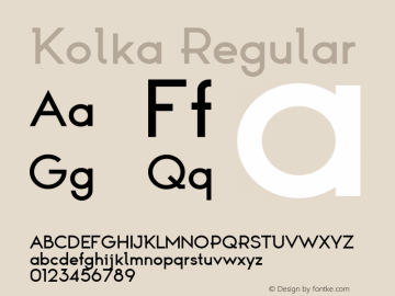 Kolka Medium Version 1.00 Font Sample