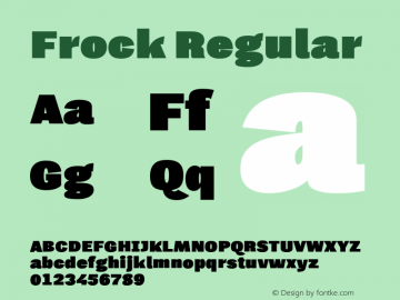 Frock Ultra Version 1.001 Font Sample