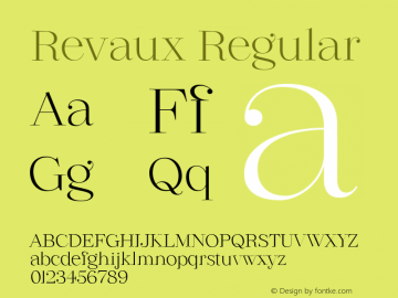 Revaux Light Version 1.00 Font Sample