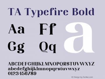 TATypefire-Bold Version 2.000 Font Sample
