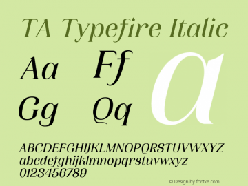 TATypefire-Italic Version 2.000图片样张