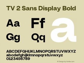 TV 2 Sans Display Bold Version 1.003 Font Sample