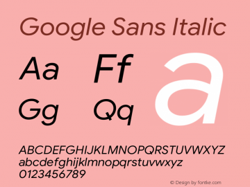 Google Sans Italic Version 4.000图片样张