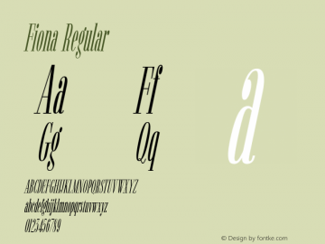 Fiona Medium Italic Version 1.00 Font Sample