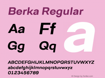 Berka Bold Italic Version 1.00图片样张