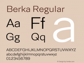 Berka Light Version 1.00 Font Sample