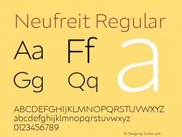 Neufreit ExtraLight Version 1.00 Font Sample