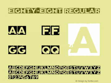 Eighty-Eight Version 1.00;August 12, 2020;FontCreator 11.0.0.2388 64-bit图片样张