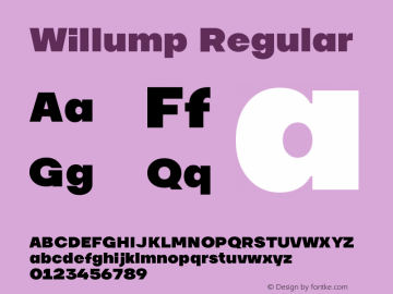 Willump Version 1.00 Font Sample