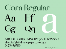 Cora Version 1.000 Font Sample