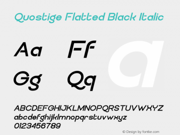 QuostigeFlatted-BlackItalic Version 2.001 Font Sample