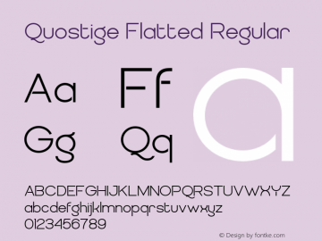 QuostigeFlatted-Regular Version 2.001 Font Sample