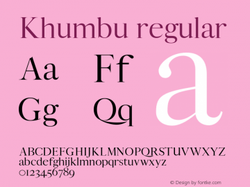 Khumbu regular 0.1.0图片样张