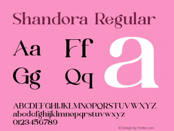 Shandora Version 1.000 Font Sample