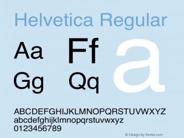 Helvetica Regular Unknown图片样张