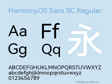 HarmonyOS Sans SC  Font Sample