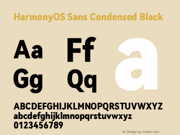 HarmonyOS Sans Condensed Black Version 1.0 Font Sample