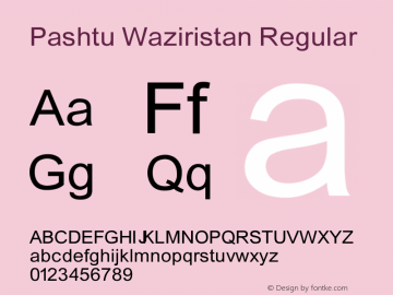 Pashtu Waziristan Regular Version 2.01 Font Sample