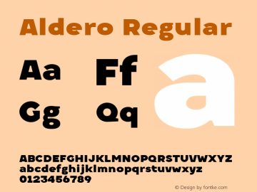 Aldero Black Version 1.004 Font Sample