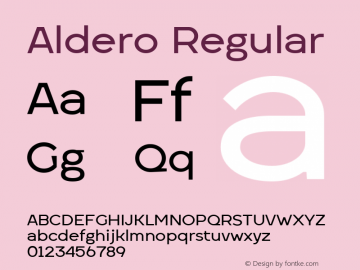 Aldero Regular Version 1.004图片样张