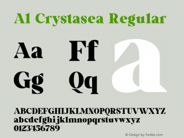 Al Crystasea Bold Version 1.00 Font Sample