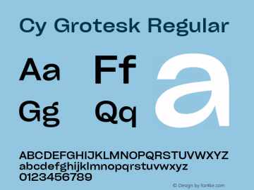 Cy Grotesk Key Medium Version 1.01 Font Sample