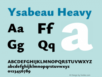 Ysabeau Heavy Version 0.020 Font Sample