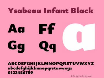 Ysabeau Infant Black Version 0.020 Font Sample