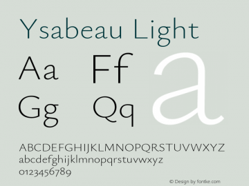 Ysabeau Light Version 0.020图片样张
