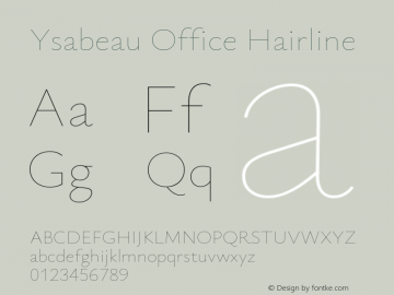 Ysabeau Office Hairline Version 0.020图片样张