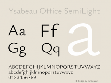 Ysabeau Office SemiLight Version 0.020图片样张