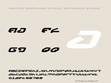 Yahren Expanded Italic Expanded Italic 2 Font Sample