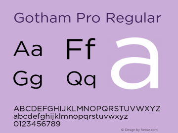 GothamPro-Regular Version 1.100; Cyrillic Support Font Sample