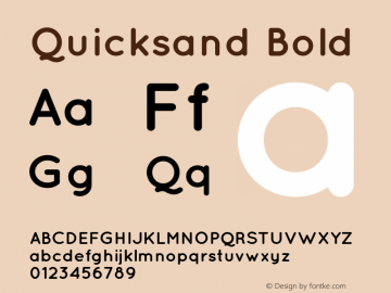 Quicksand Bold Regular Version 001.001 Font Sample
