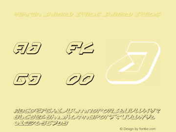 Yahren Shadow Italic Shadow Italic 2图片样张