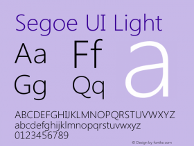 Segoe UI Light Version 5.00 Font Sample