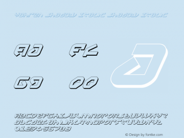 Yahren Shadow Italic Shadow Italic 2 Font Sample