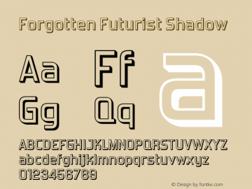 Forgotten Futurist Shadow Regular Version 6.000 Font Sample