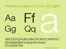 Helvetica Neue LT Com 45 Light Version 1.00图片样张