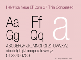 Helvetica Neue LT Com 37 Thin Condensed Version 1.00图片样张